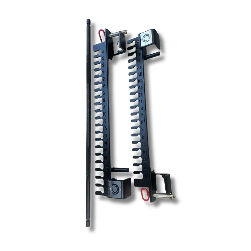 IMTP Extension for Squat Rack — numbered uprights, pull bar, mounting brackets and pins