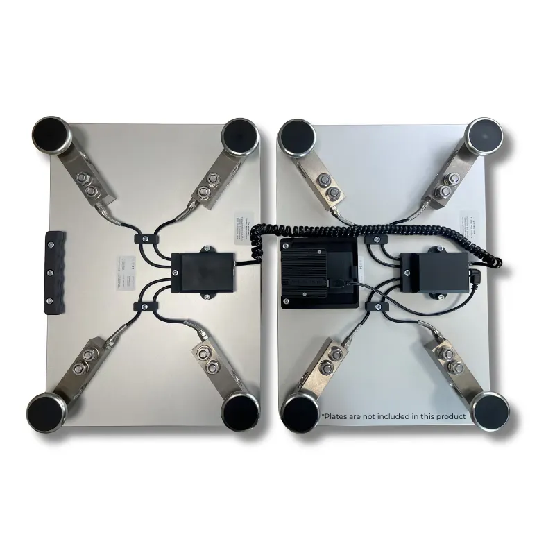 PlateMate Mobile Module attached underneath a pair of force plates